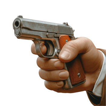 Hand Holding a Gun, Realistic 3D Illustration png