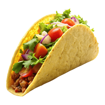 a taco that is isolated on transparent background png