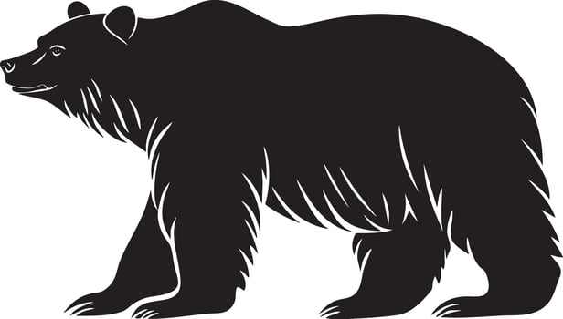 Stylized walking bear illustration in earthy tones vector