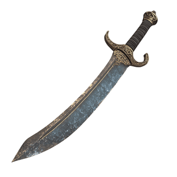 Ornate Curved Sword png