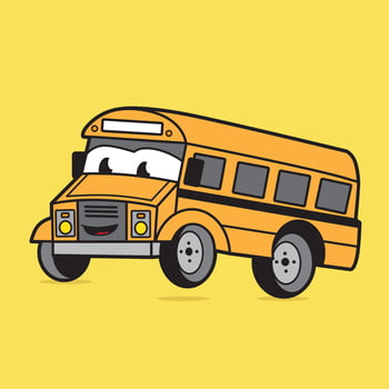 mascot character school bus good for sticker, logo, pins and graphic design vector