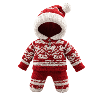 Christmas knitted clothe 3D isolate on transparent background png