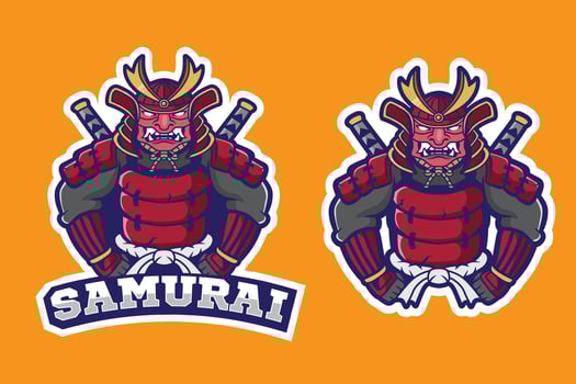 mascot logo samurai for your team and your design vector