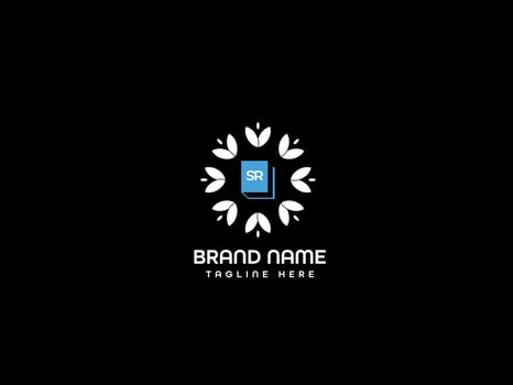 Modern collage book logo design vector