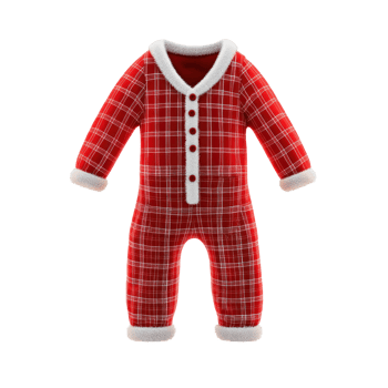 Christmas red pajama 3D isolate on transparent background png