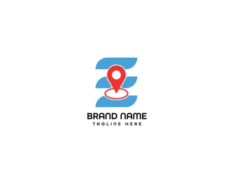 Modern and creative letter E location logo vector