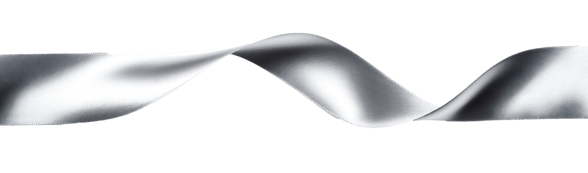 Silver Straight ribbon isolate on transparent background png