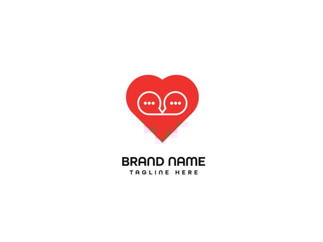Love message box logo design vector