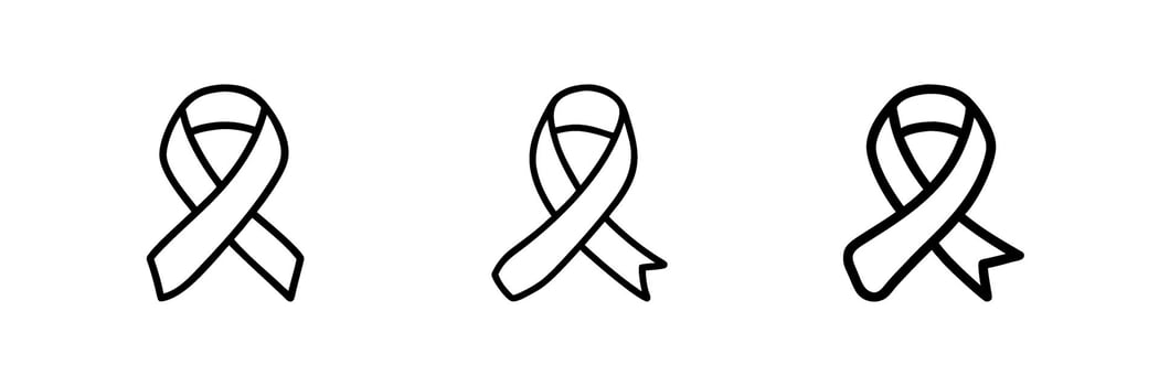 Outline of an awareness ribbon, symbolizing causes or advocacy. vector
