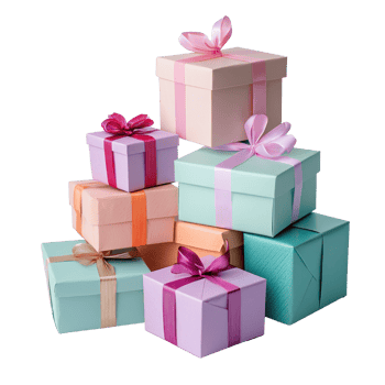Pile of Gift boxes isolate on transparent background png