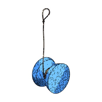 string yo yo sketch hand drawn vector