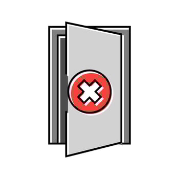 close door color icon illustration vector