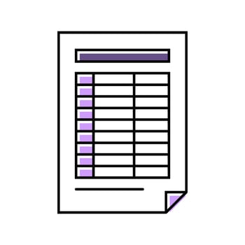 questionnaire list color icon illustration vector