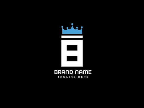 B modern crown logo vector