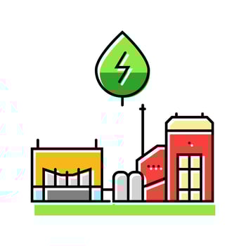 heating system biomass color icon illustration vector