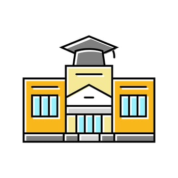 high school building color icon illustration vector