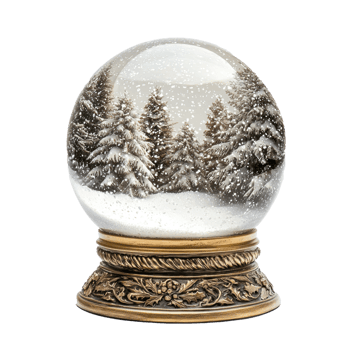 Empty Snow globe Christmas isolate on transparent background png