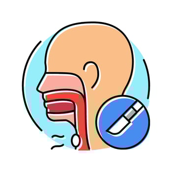 laryngectomy surgery hospital color icon illustration vector
