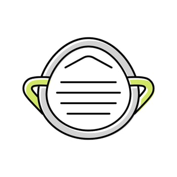 dust mask ppe protective equipment color icon illustration vector