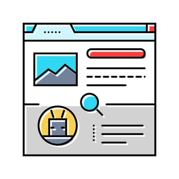 crawling seo color icon illustration vector