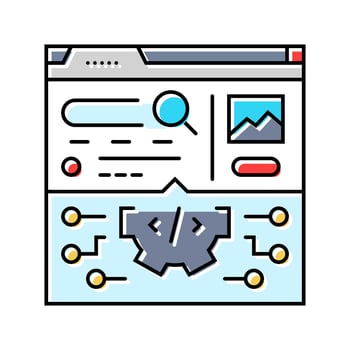 search algorithm seo color icon illustration vector