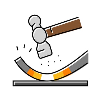 metalworking blacksmith color icon illustration vector