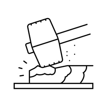 punch blacksmith line icon illustration vector