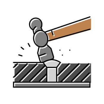 hand forged blacksmith color icon illustration vector