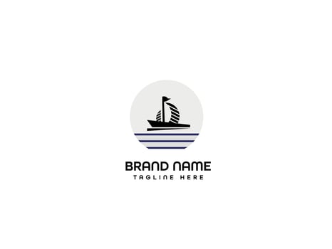 Modern river boat t shirt logo vector