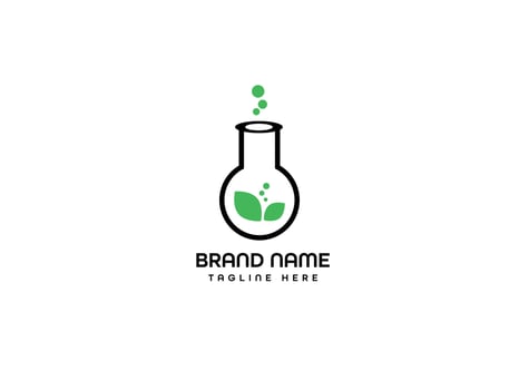 Science lab glass logo design vector