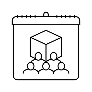 cooperatives international day line icon illustration vector