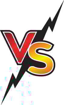 Vs icon logo. Versus battle fight. Versus letter logo isolated on white background. Battle vs match. Versus, Fight, Competition Logo vector