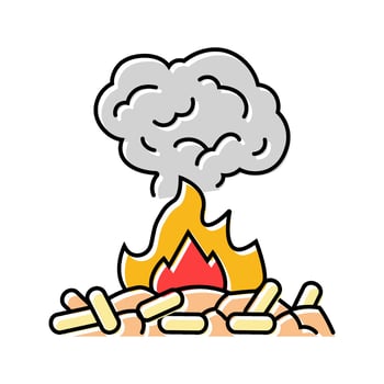 emissions wood pellets color icon illustration vector