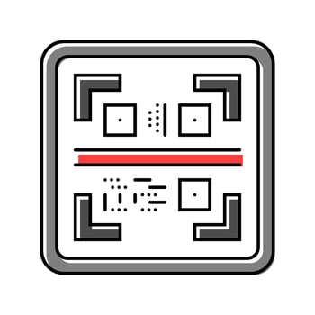 scan me product label caution color icon illustration vector