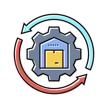 inventory management business process color icon illustration vector