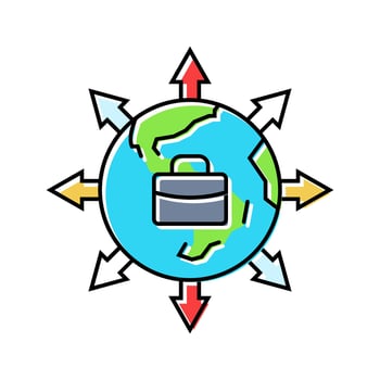 market expansion modern business color icon illustration vector
