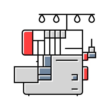 sewing foot pedal dressmaking fashion color icon illustration vector