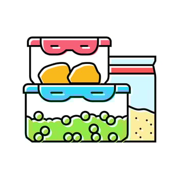 proper food storage food safety color icon illustration vector