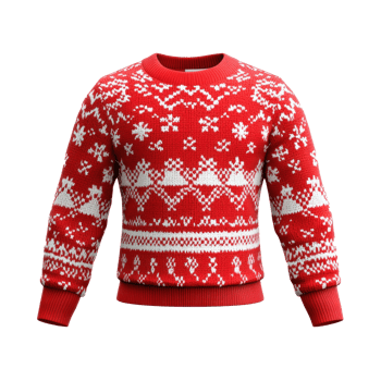 Christmas Red Sweatshirt 3D isolate on transparent background png