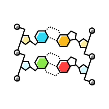 dna fragment genetic engineering color icon illustration vector