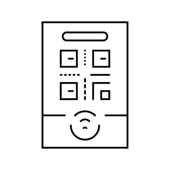 tap to connect nfc technology line icon illustration vector