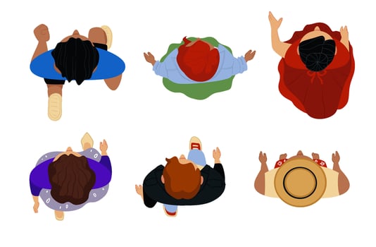 Overhead View People Illustration vector