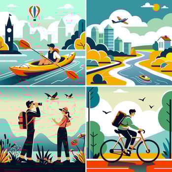 Cycling Outdoor Activity Illustration vector