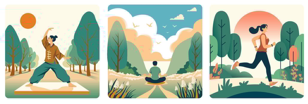 Dynamic Jogging in Park Illustration vector