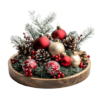 Christmas Table Centerpieces isolate on transparent background png