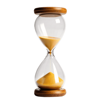 An hour glass isolated on a transparent background png