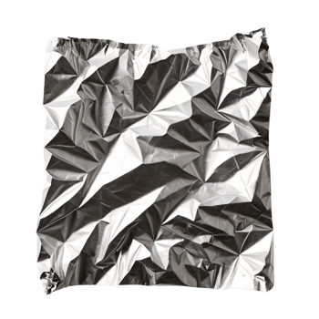 Crumpled aluminum foil sheet isolated on a transparent background png
