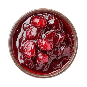 Cranberry sauce top view isolate on transparent background png