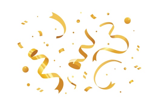 Shimmering Gold Confetti Falling Glitter for Festive Celebration and Elegant Holiday Party Decor vector