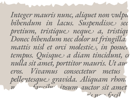 Torn Paper Design Element with Old Text Lorem Ipsum png